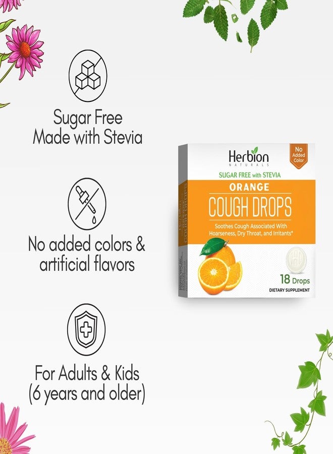 HERBION Naturals Cough Drops, Sugar Free with Stevia, Dietary Supplement, Soothes Cough, for Adults & Children Over 6 Years,18 Count, Orange, Pack of 1 - Image 4
